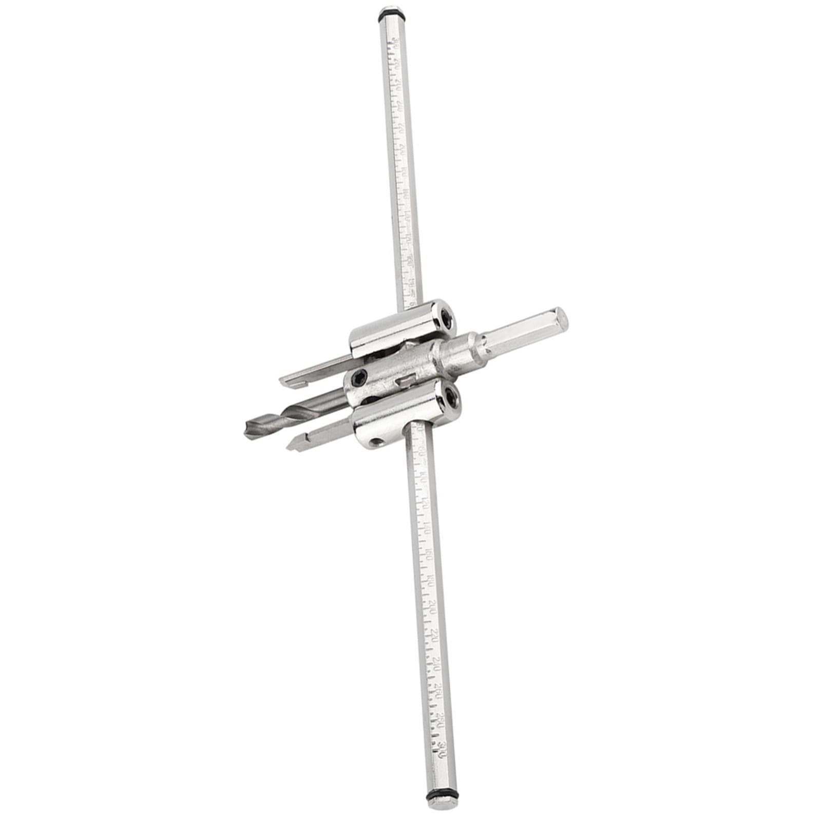 30?300mm Adjustable Silver Circle Hole Saw Drill Bit Set DIY Woodworking Tool