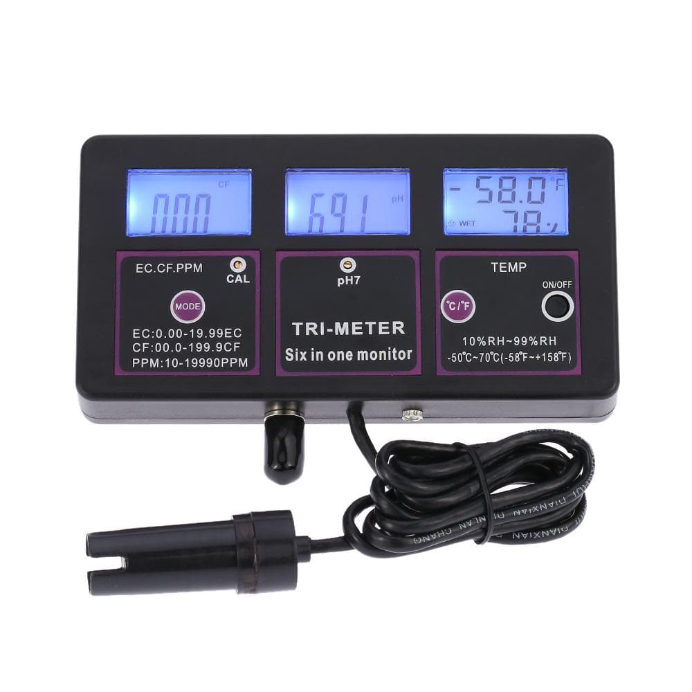 New Professional 6 in 1 Multi-parameter Water Testing Meter Digital LCD Multi-function Water EU Plug
