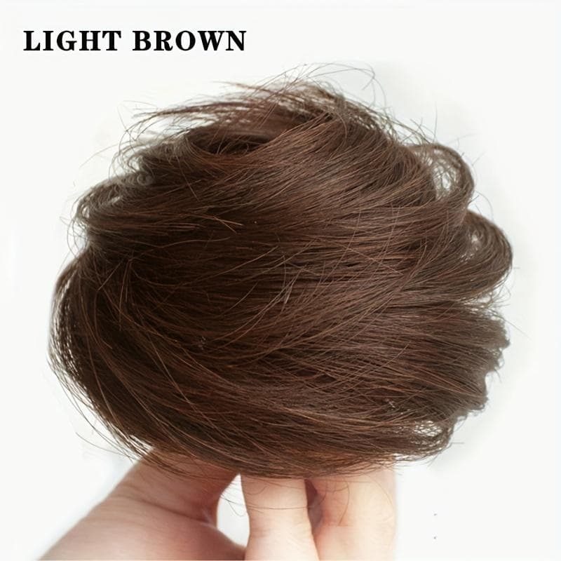 Women Fluffy Bun Invisible Seamless Natural Bun Braiding Hair Ring Ponytail Decoration Women Girls Hair Tie Hair Accessories light brown
