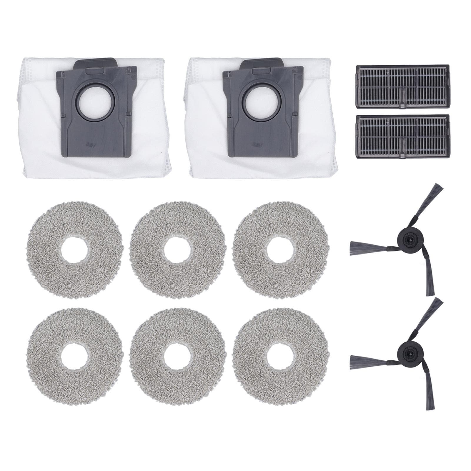 Robot Vacuum Cleaner Replacement Kit 2 Side Brush 2 Filters 6 Wipes 2 Dust Bags Replacement for X40