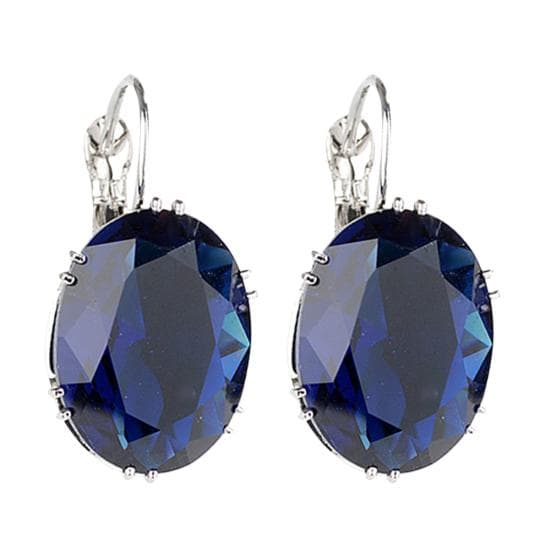 Zirconia Earrings Cubic Party Jewelry Huggie Fashion Gift dark blue