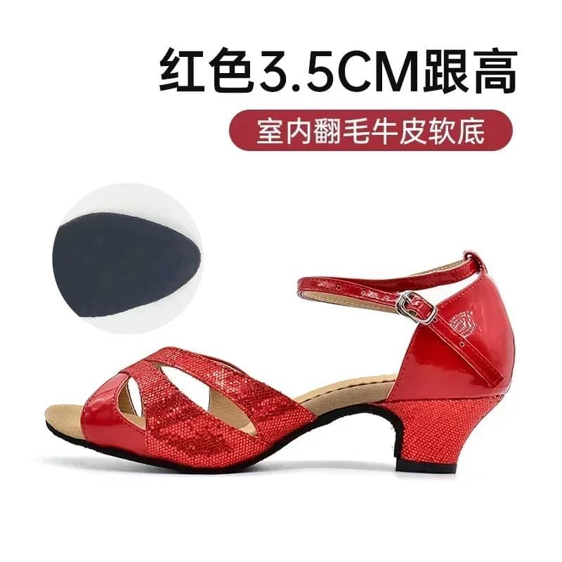 Girls Ballroom Women's Latin Tango Dance Shoes Heeled 3.5cm/5.5cm Sales Silver Gold Black Blue Color Wholesale 40