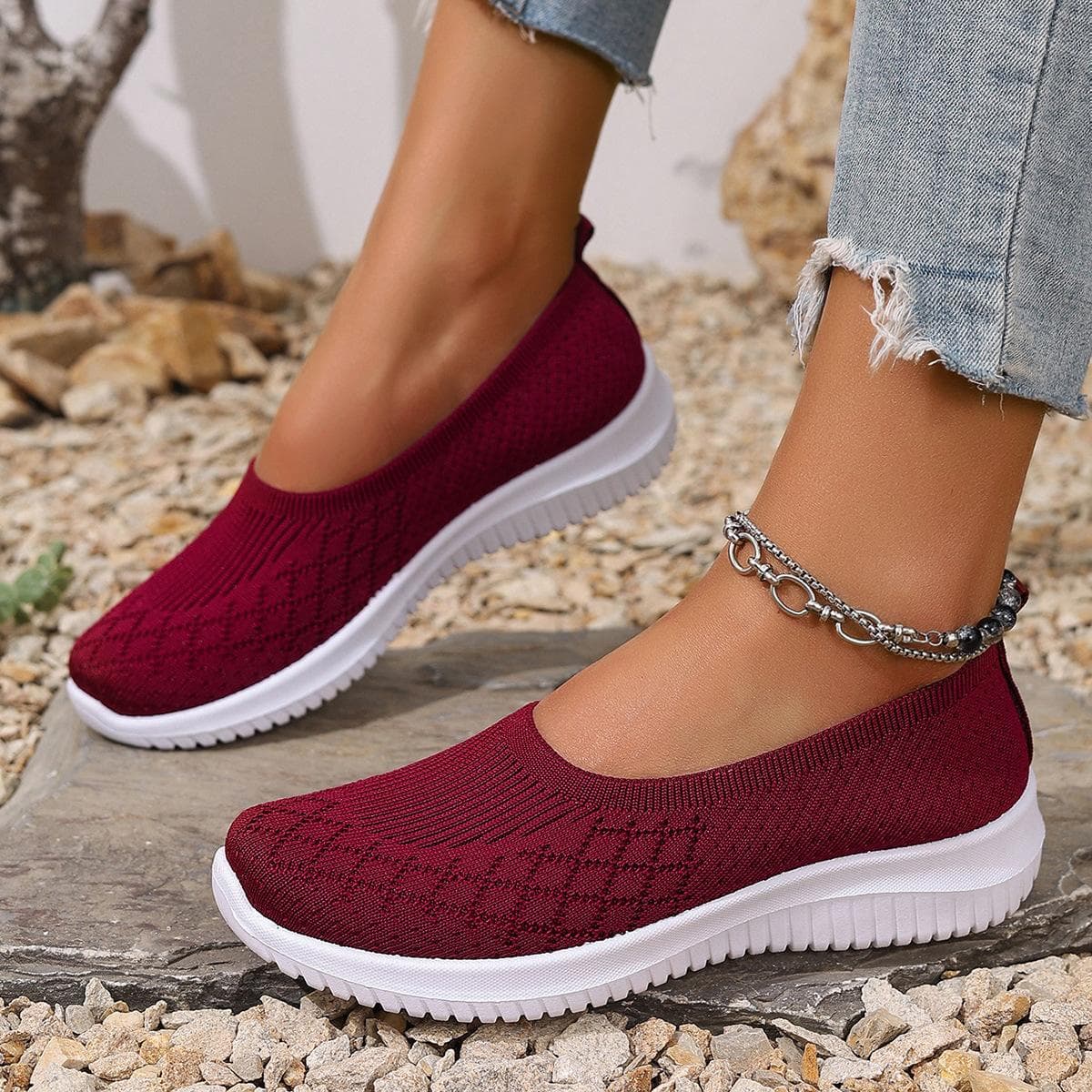 Women's Shoes 2025, Women's Casual Shoes, Mom Shoes 44 red