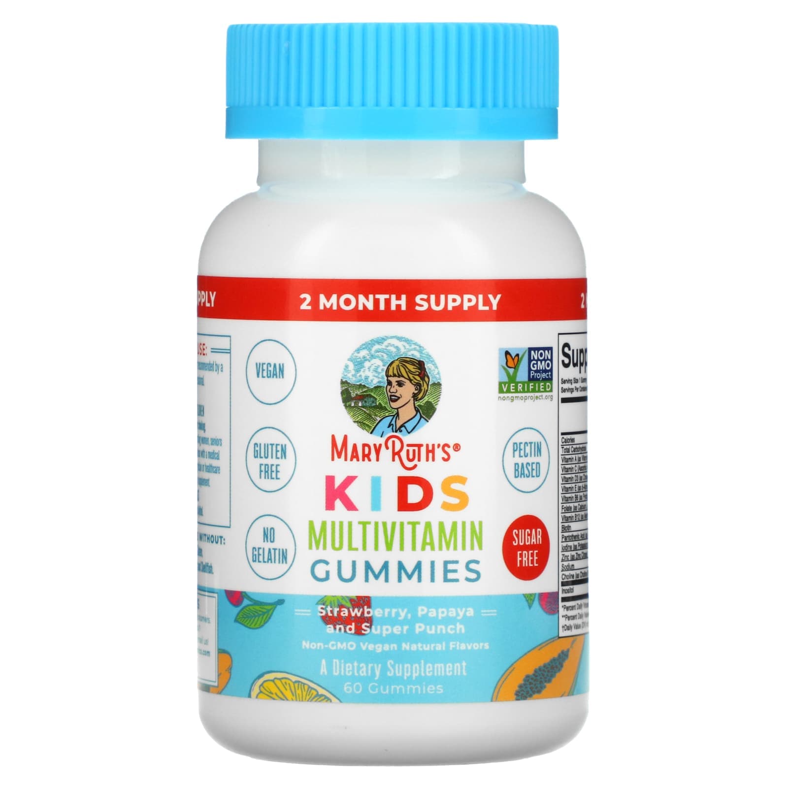 MaryRuth's, Children's Multivitamin Gummies, Strawberry, Papaya and Super Punch, 60 Gummies