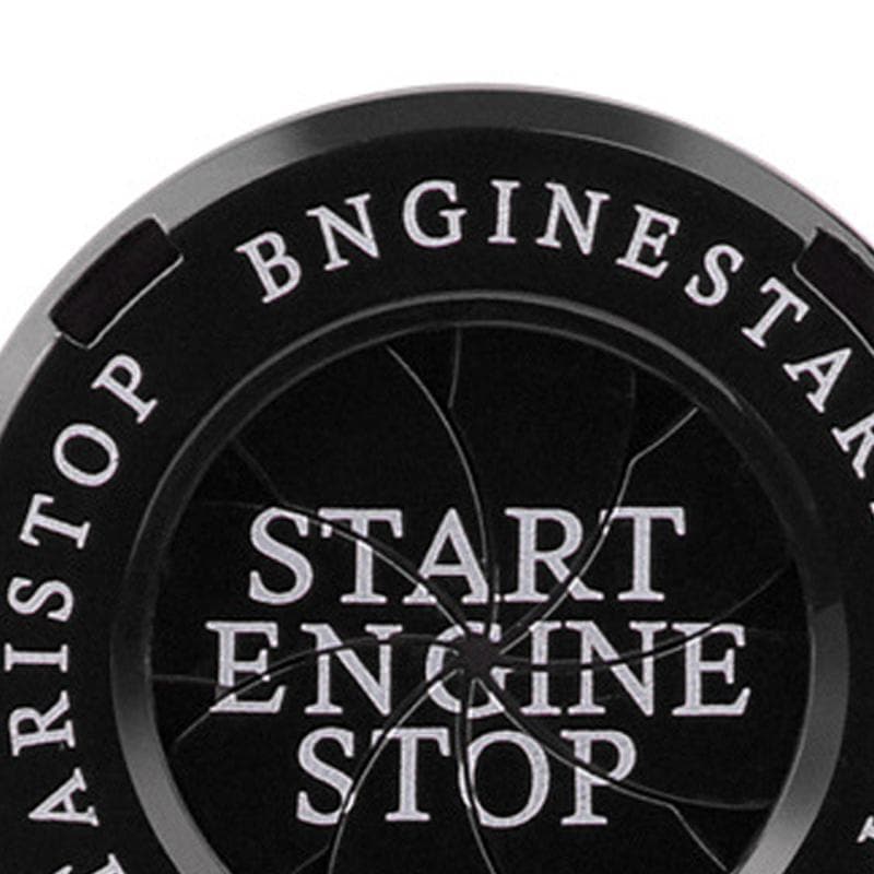Engine Start Stop Button Cover Protective Anti Scratch Spin Design Universal One Key Start Button black