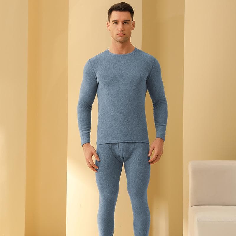 Men's Wool Silk Thermal Underwear Set - Colorful Autumn/Winter Base Layer for Couples Men's 3XL (150-170 lbs)