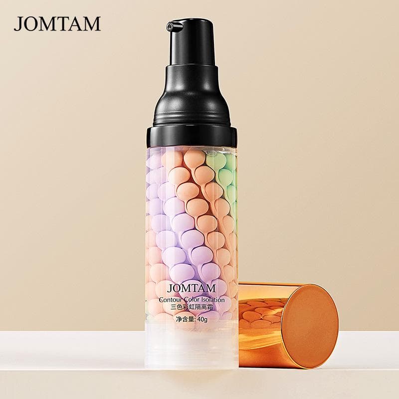 Three-color Rainbow Isolation Cream Brighten Skin Tone Refreshing Moisturizing Makeup Primer Natural Nude Makeup Skin Rejuvenation Foundation 40g