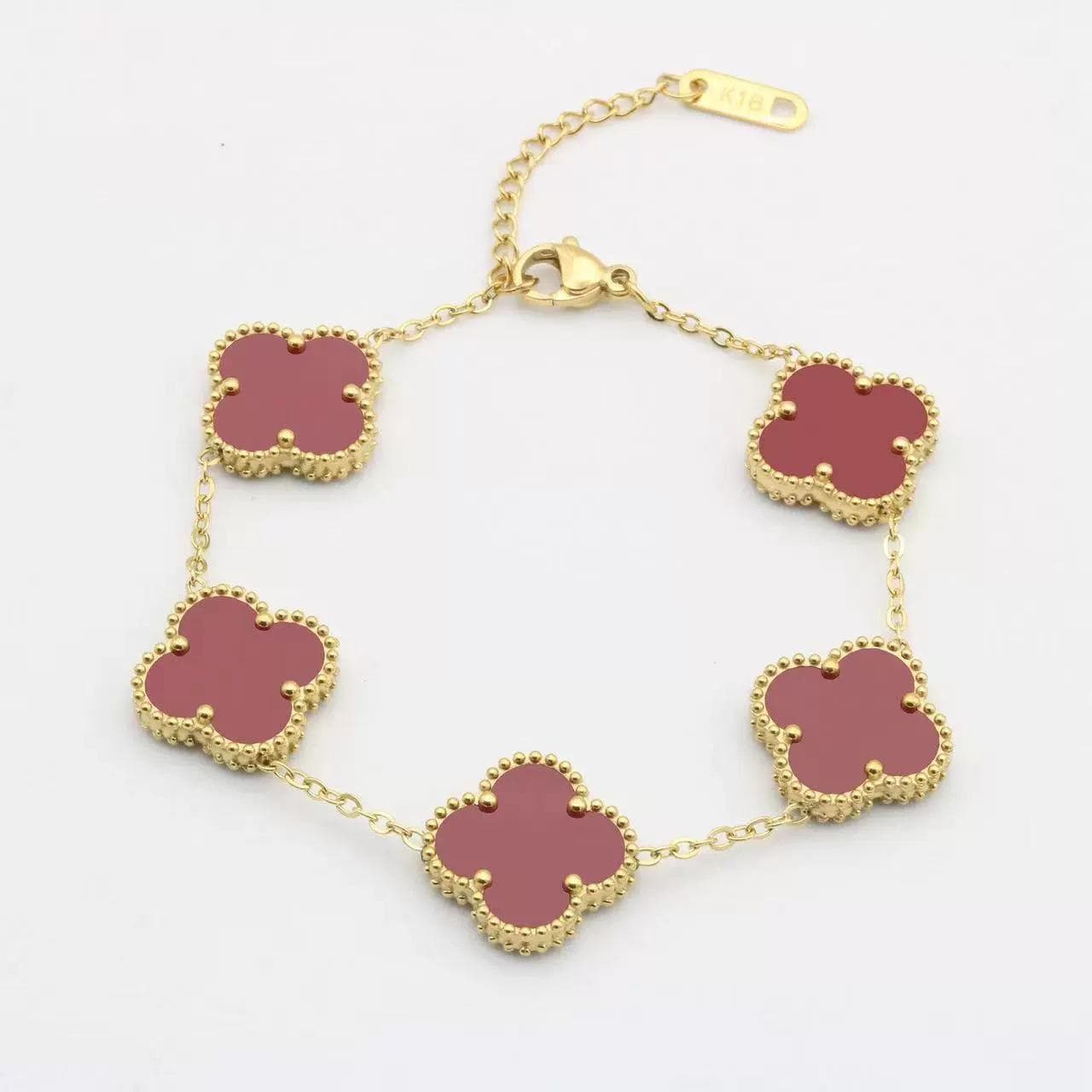 Titanium Steel Double Sided Lucky Bracelet 15Mm High Quality Four Leaf Clover Bracelet Fashion Hand Jewellery