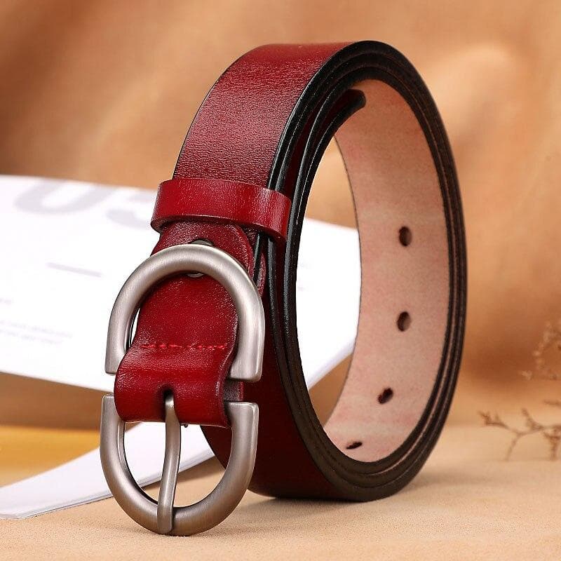 Belts for Women Genuine Leather Cowskin High Quality Fashion Belt Jeans Woman Belts for Dress Luxury Brand Women's Belt LB032-1 China&105CM red