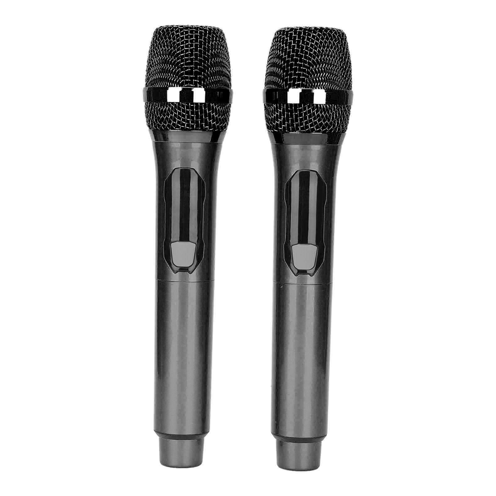 Wireless Microphone 1 for 2 LED Display Handheld Karaoke Wireless Microphone for Outdoor Home black