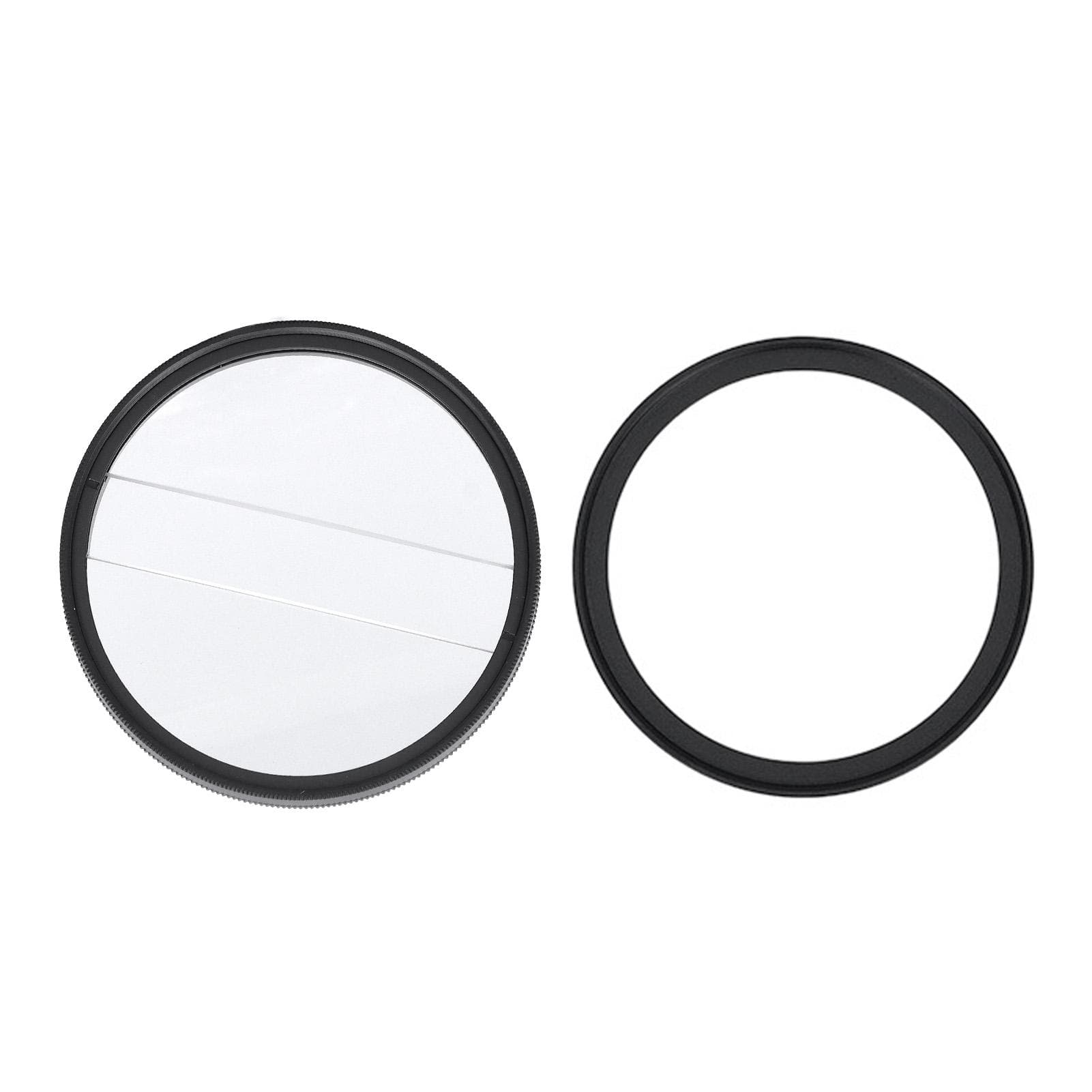 62mm Double Split Diopter Filter Glass Double Half Moon Blur Special Effects Filter for Mirrorless