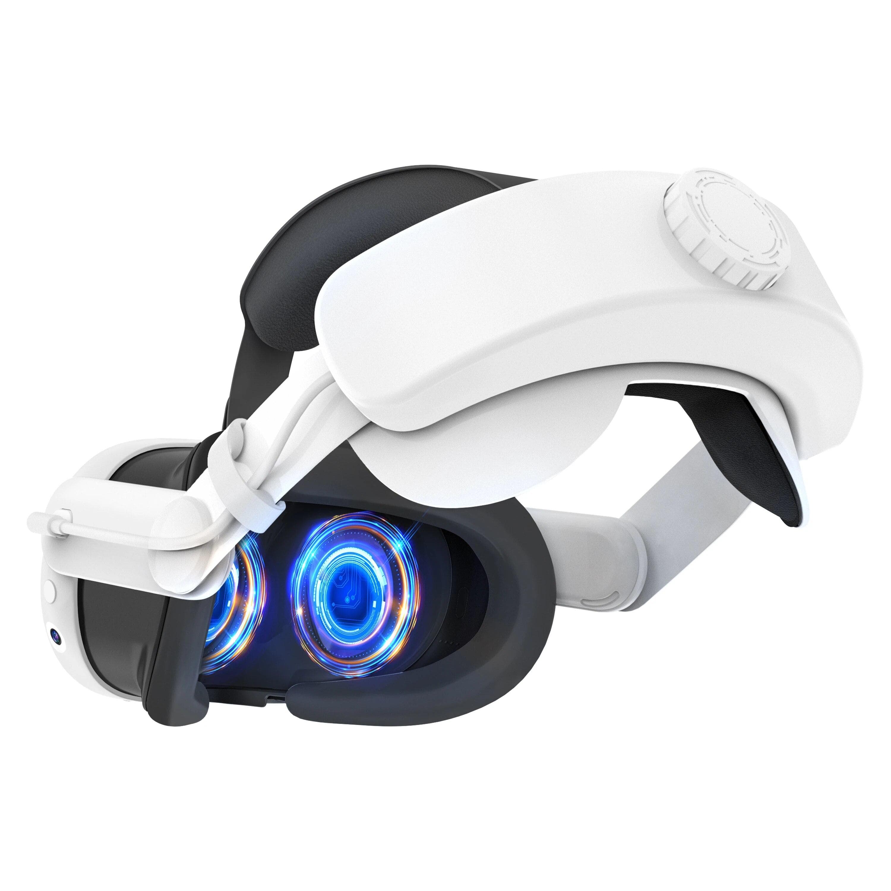 Head Strap with Battery for Meta/Oculus Quest 3,Adjustable Elite Strap Replacement Accessories for Oculus/Meta Quest 3 white