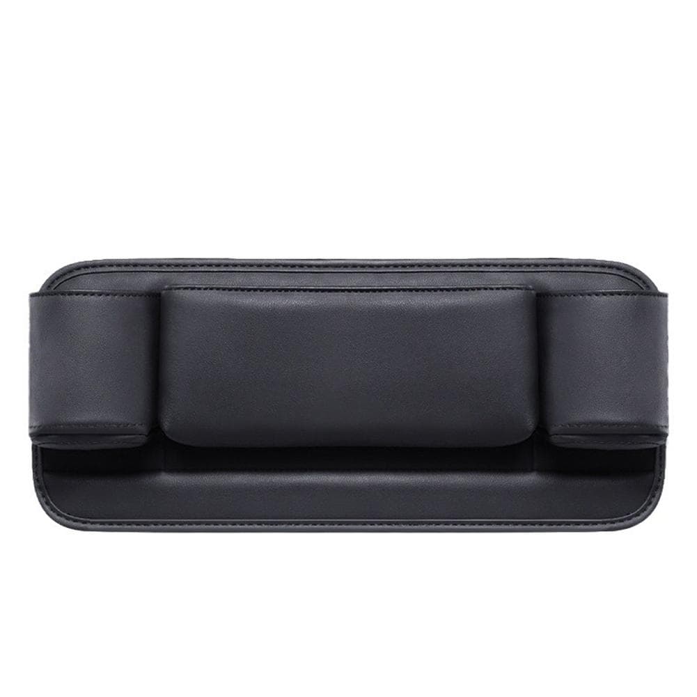 Car Backseat Organizer Multifunctional Seatback Storage Bag Leather Seat Back Bottle Holder Keep black