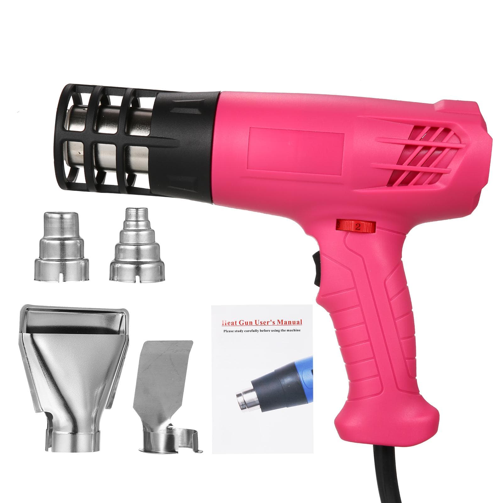 Hot Air Machine 1600-2000W Hot Air Heating Machine Kit with Dual Temperature Setting (122℉~1012℉) UK Plug rose red