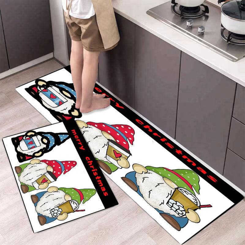 Christmas Themed Printed Floor Mat Doormat Area Rug Kitchen Mat for Living Room Bedroom Laundry Rooms Home Floor Decoration 40x60cm-16x24in