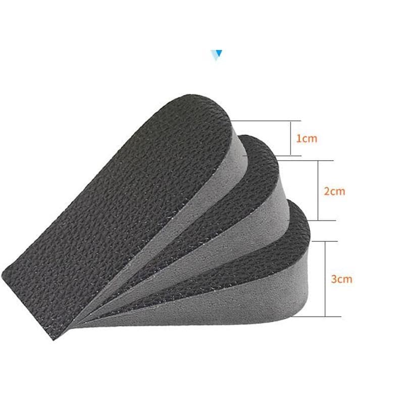 1 Pair Breathable Half Insole Women Men Height Increase Inserts 1-3cm Sport Shoes Heel Pad Cushion Men 1cm black
