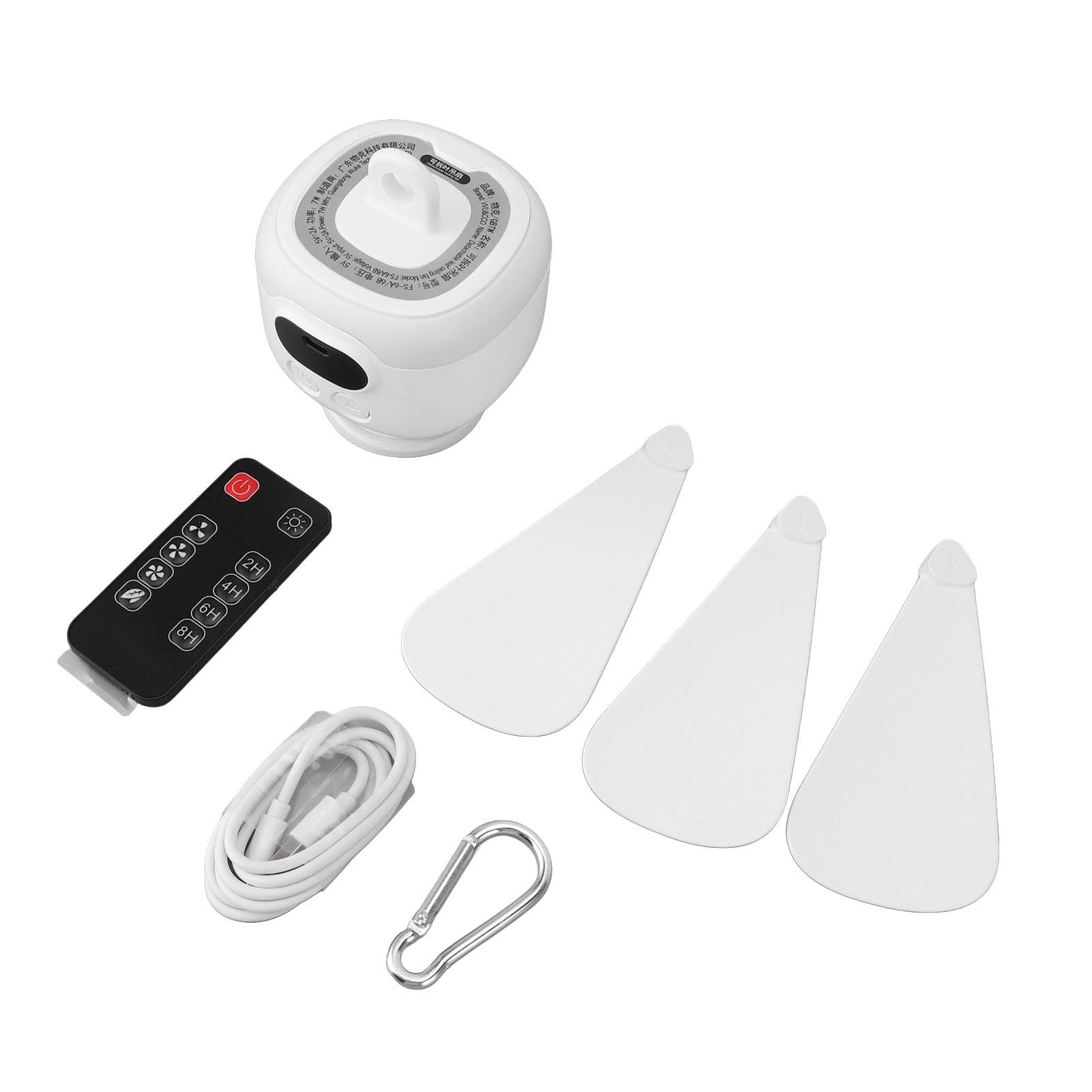 Camping Fan Rechargeable 8000mAh Battery Detachable Blades Remote Control 3 Speeds Portable Tent
