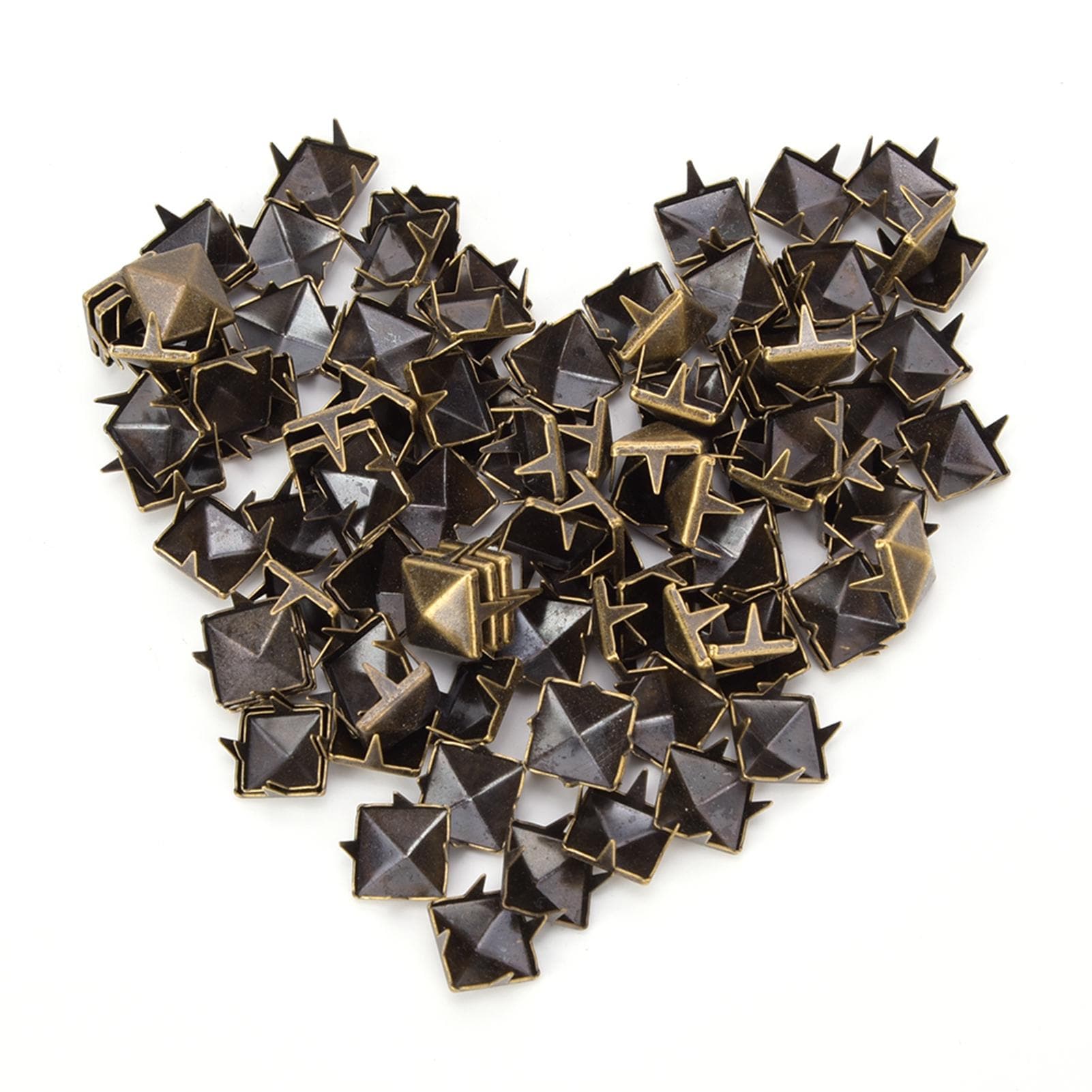 100 PCS 9MM Brass Copper Square Rivets Apparel Shoes Bag Accessories for Leather DecorationBronze antique bronze