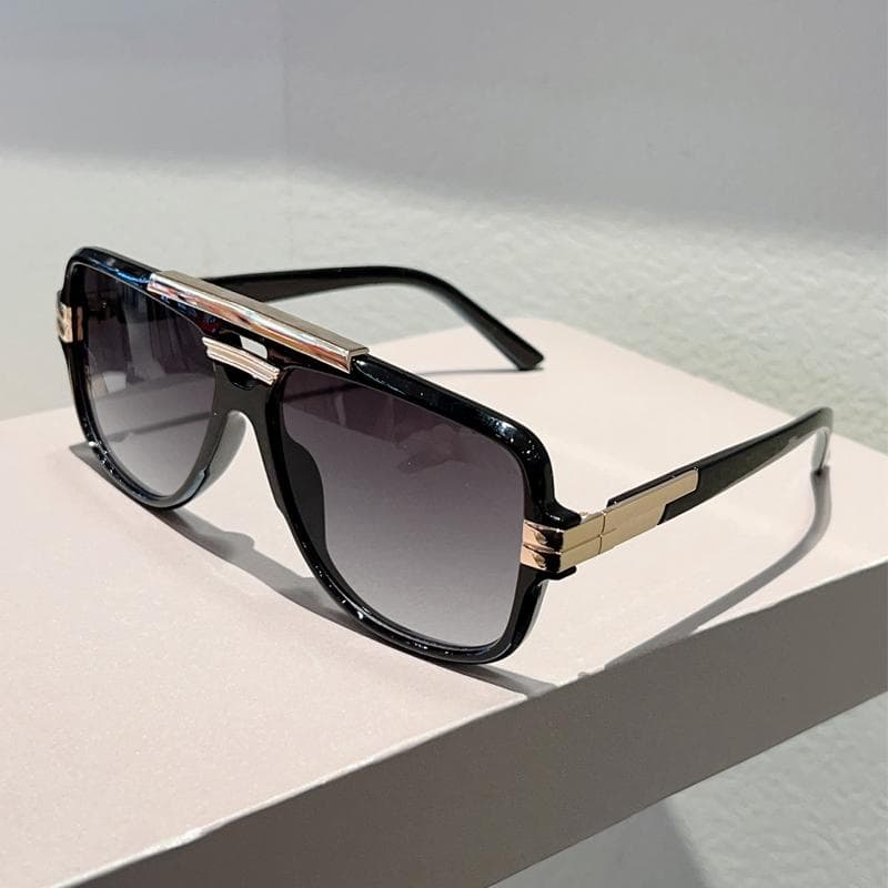 KAMMPT Vintage Pilot Sunglasses Men Women Fashion Double Bridge Casual Shades Trendy Luxury Brand Sun Glasses as picture shows