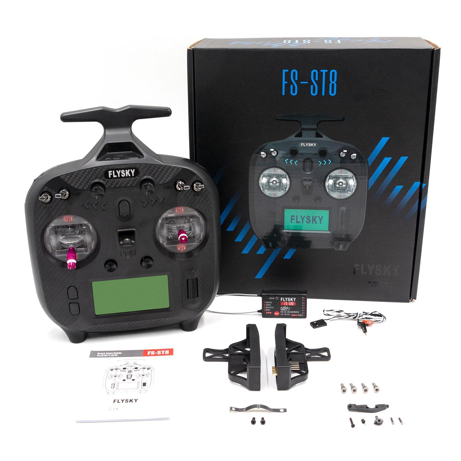 FLYSKY FS-ST8 Upgraded Remote Control Transmitter 2.4GHz Remote Controller ANT Protocol with FS-SR8 Upgraded Version black