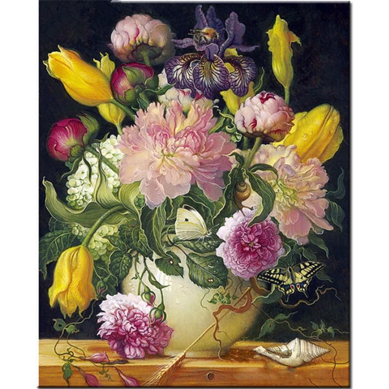 Flowers Diy Diamond Painting Cross Stitch Full Diamond Embroidery 20X30CM