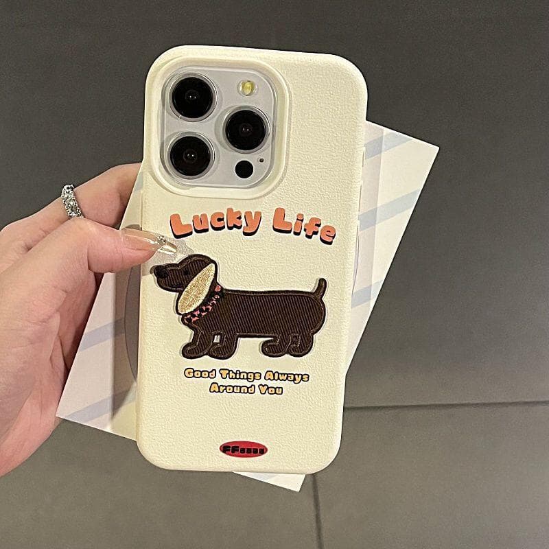 Cartoon Dachshund Dog Suitable for IPhone16promax Apple 14 Mobile Phone Case 13 Silicone 12/11 Anti-fall 15 Soft Apple XS