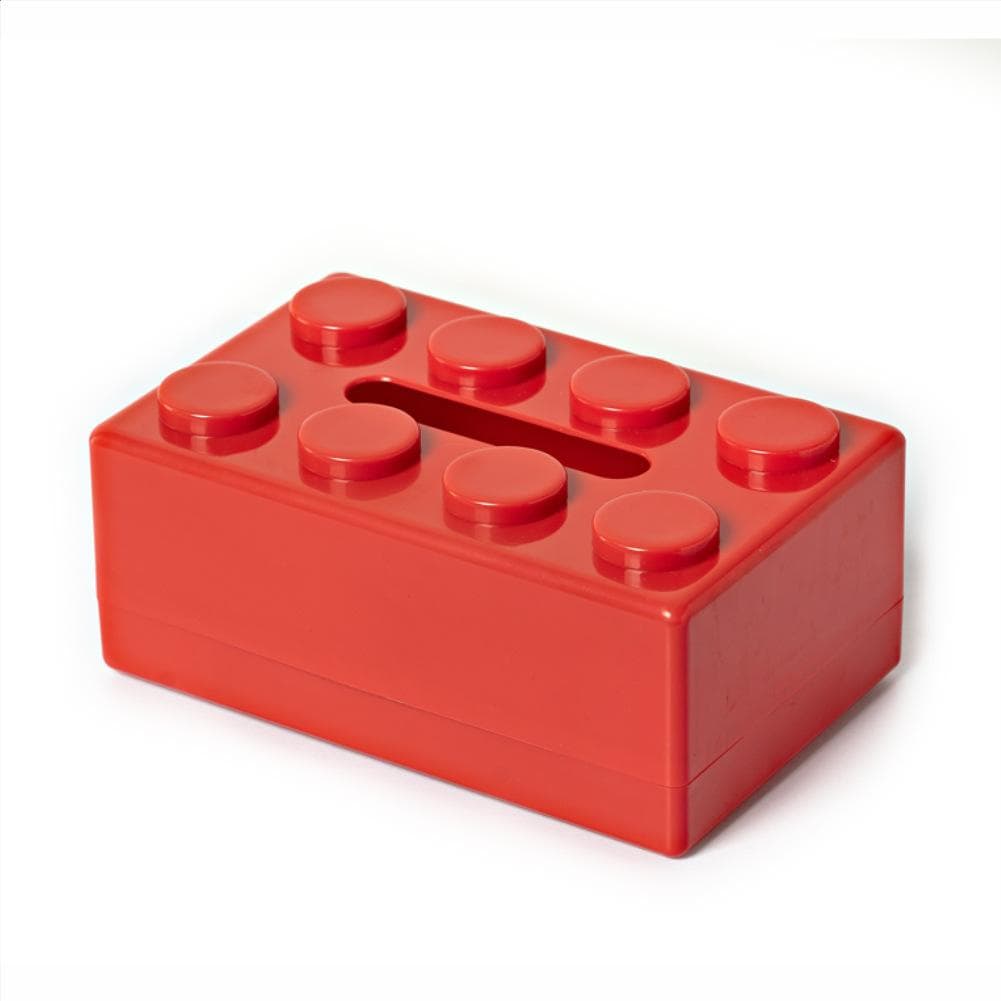 Creative Building Blocks Shape Tissue Box Paper Holder Bathroom Face Towel Box Organizer red