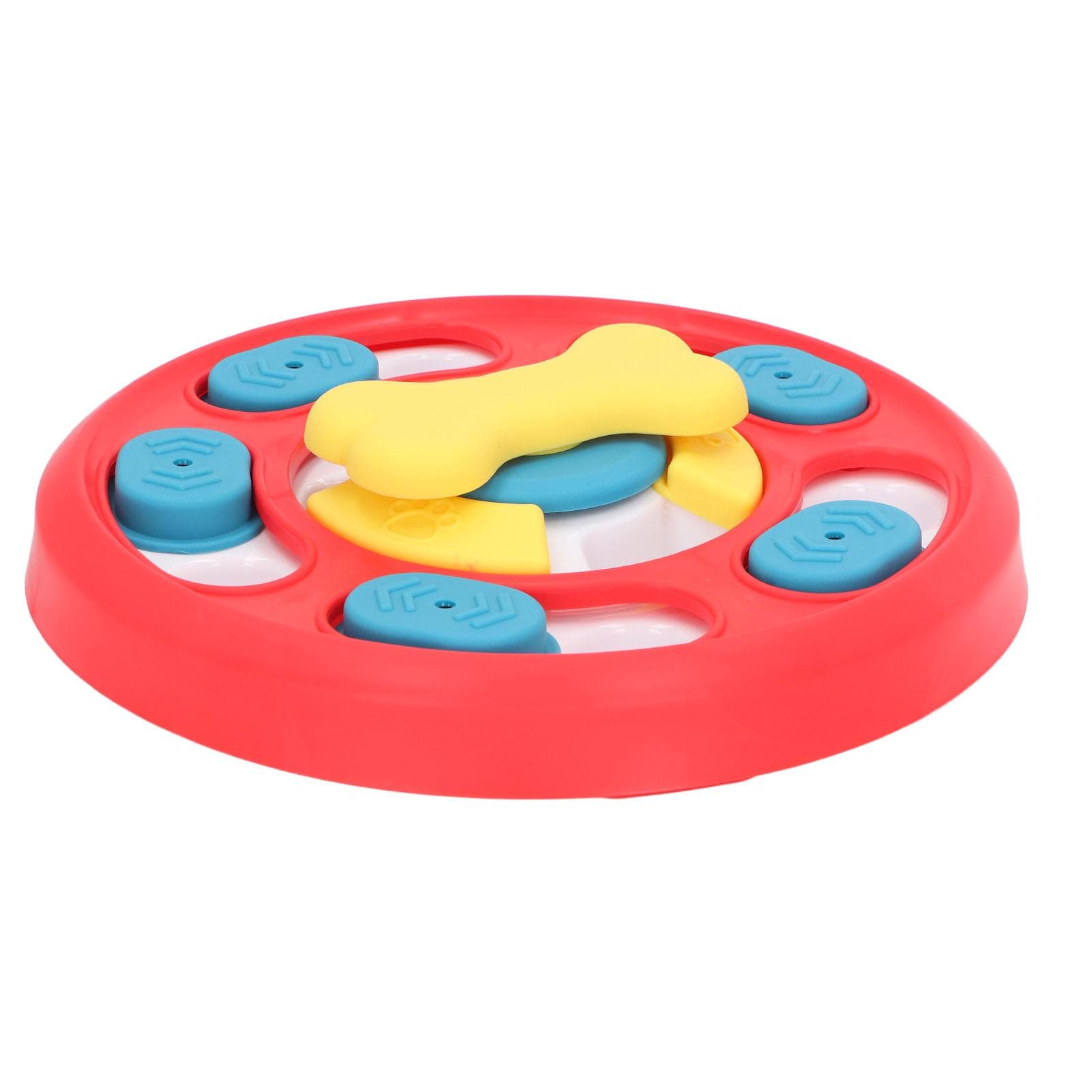 Dog Treat Puzzle Feeder Toy IQ Training Puppy Stimulating Treat Dispenser for Anxiety Relief Red