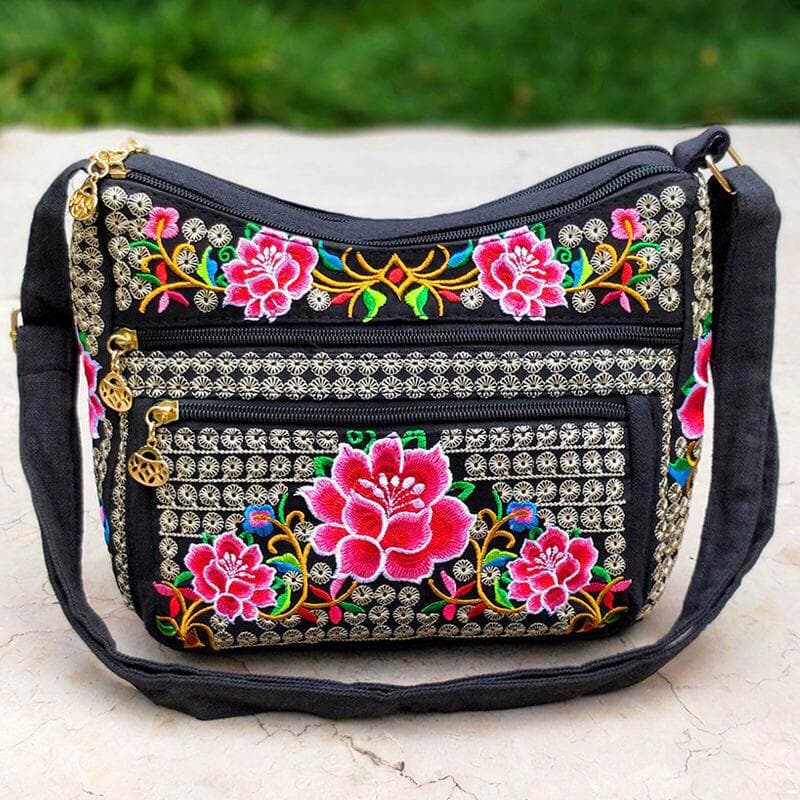 Ethnic Bags Embroidered Ladies Shoulder Bag Comprehensive Embroidery Crossbody Small Dumpling Bag Four Slanting Crossbody