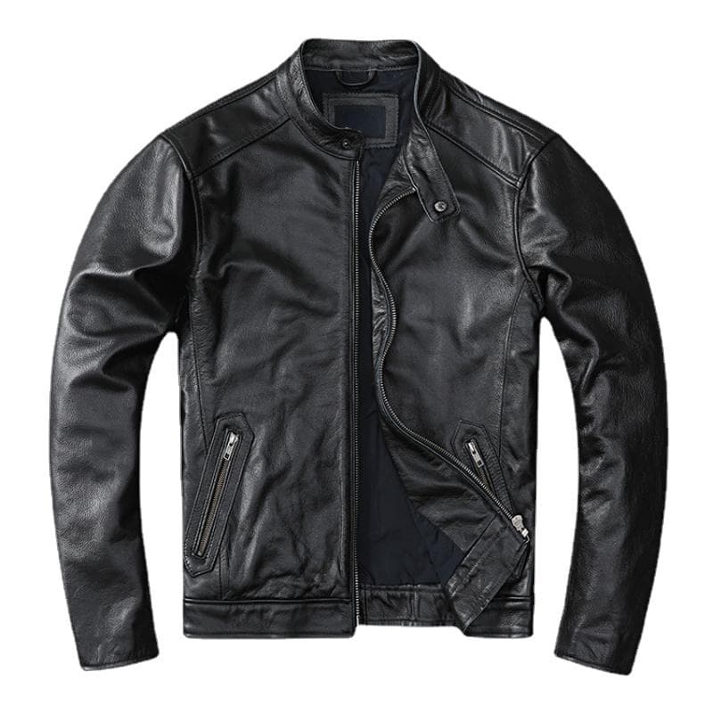 Spring Natural Genuine Leather For Man Motorcycle Slim Male Coat Men 'S Sheepskin Biker Fashion Clothing XXXL black