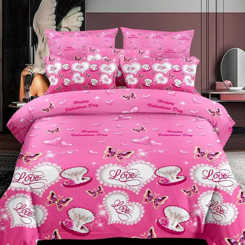 Girls Teen Romantic Bedding Set King Paris Eiffel Tower Duvet Cover Microfiber British Style Love Heart Cartoon Comforter Cover EU single(135x200cm)