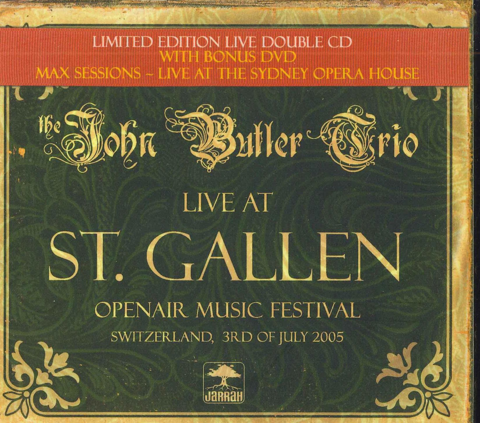 CD JOHN BUTLER TRIO - Live at St Gallen JBT009 Jarrah Records 2005 Australia Rock Used