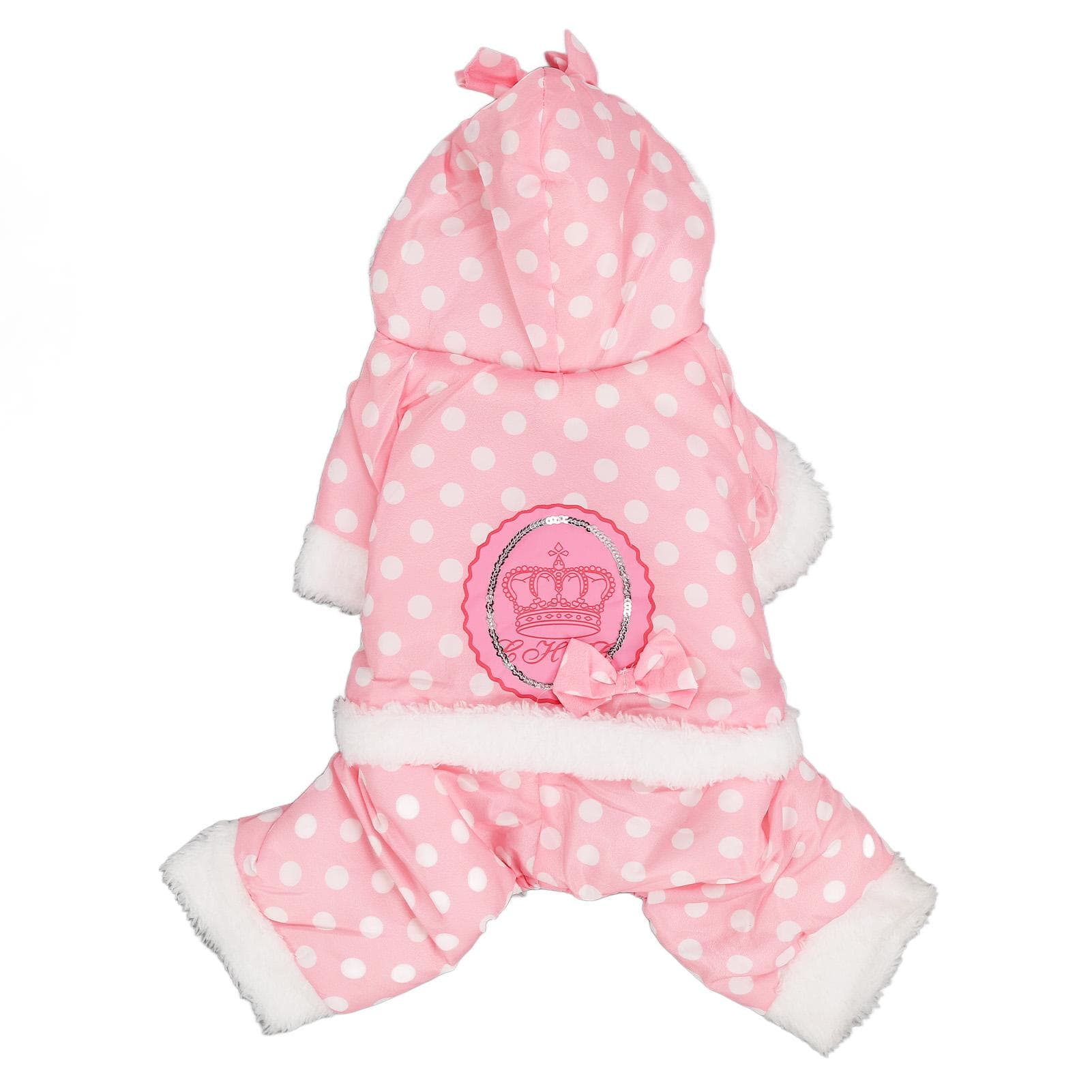 Dog Winter Coat Warm Thickened Skin Friendly One Piece Hoodie Pet Cold Weather Jacket for Small XL pink