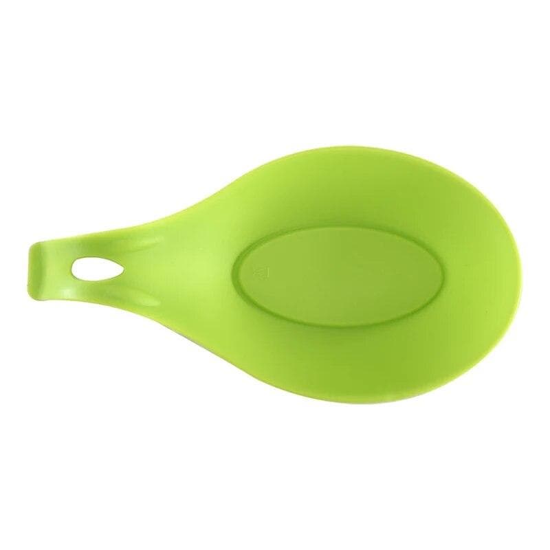 1pc Gadgets Silicone Multipurpose Spoon Rest Mat Holder for Tableware Kitchen Supplies Accessories green