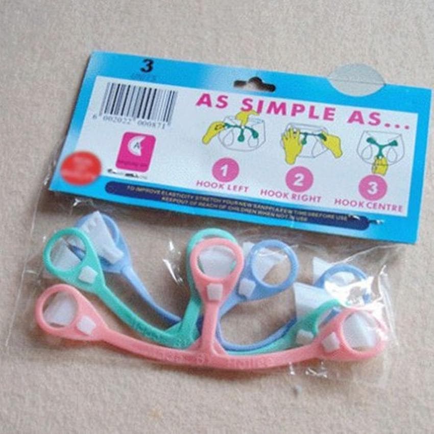 3Pcs Plastic Baby Snappi Cloth Diaper Fasteners 3 Colors Infant Diaper Fixed Belt Buckles