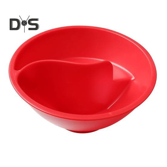Large Capacity Cereal Bowl Partitioned Versatile Tableware Dry Wet Separated Oatmeal Bowl Breakfast Plates Tray red