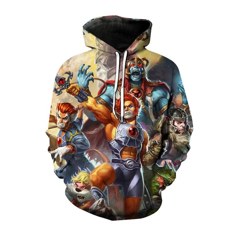 Cartoon Anime Hoodies Thundercats 3D Print Sweatshirt Men Women Fashion Oversized Hoodie Harajuku Hip Hop Pullover Kids Boy Coat 6XL