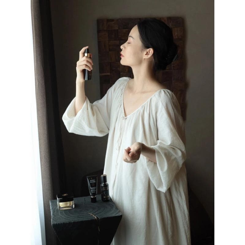 French Backless Dress, Pajama, Women's Spring/summer Oversized Pajamas, Solid Color, Loose Fitting, Casual Mesh, Homewear 4XL