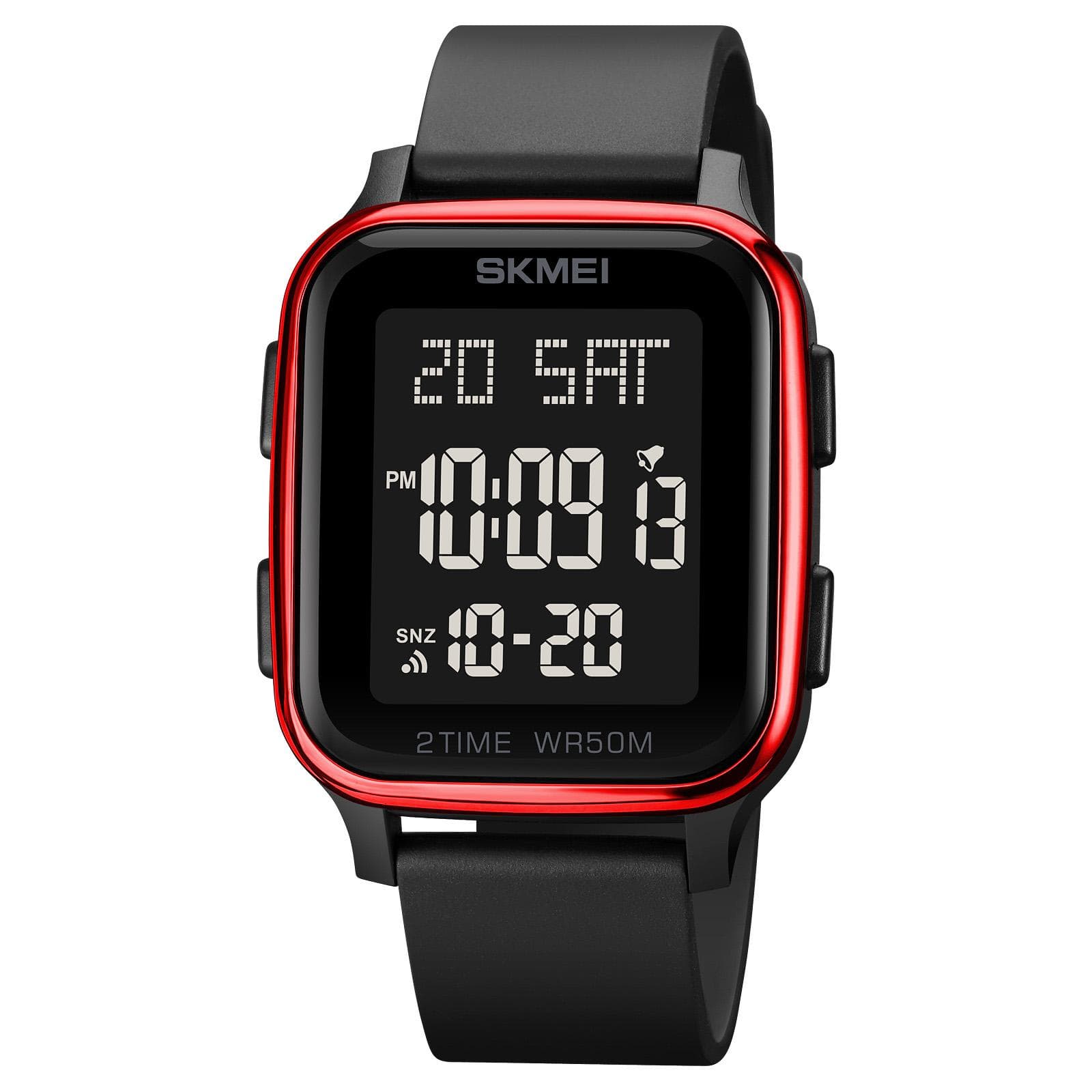 SKMEI 1858 sports watches Countdown double time watch alarm clock Chronograph table Digital watches red