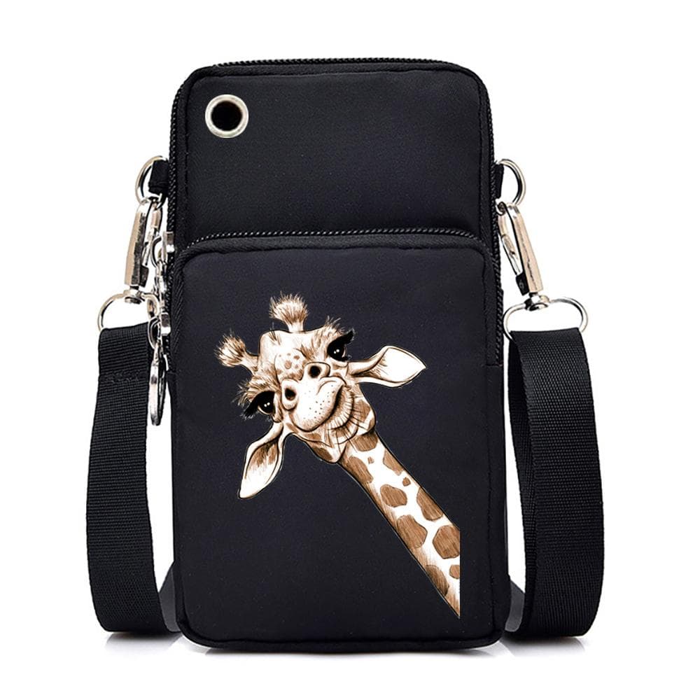 Funny Giraff Graphics Mini Mobile Phone Bag Cute Animal Women's Messenger Purses and Handbags Bag All Match Women Crossbody Bag