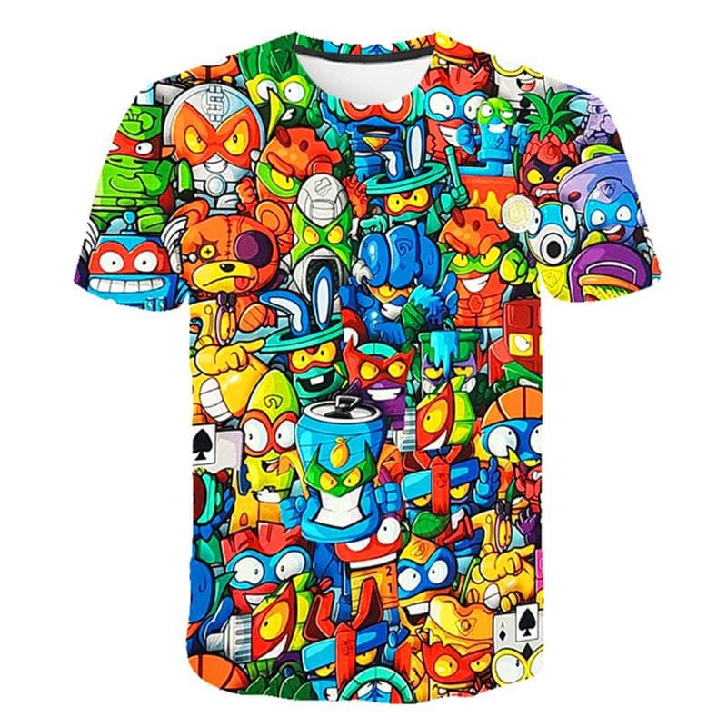 1-14 Years Super Zings Children Short Sleeve T-shirts Clothing Boys Girls Cartoon Casual Tshirts Clothes Unisex Cute Fashion Tee 130