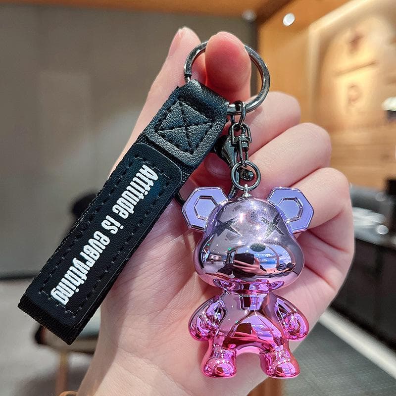 Stylish Gradient Bear Doll Car Keychain Ornament