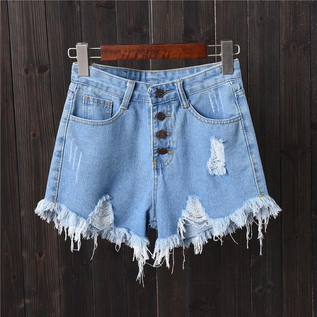 Women's Wide-leg Pants Shorts Ripped Elastic Plus Size Women's Denim Shorts Women's Plus Size Super Short Jeans XXXL