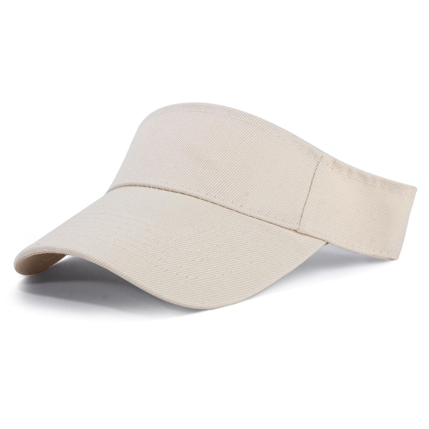 Summer Sun Hats Men Women Cotton Adjustable Visor UV Protection Top Empty Solid Sport Tennis Golf Running Sunscreen Baseball Cap Adjustable beige