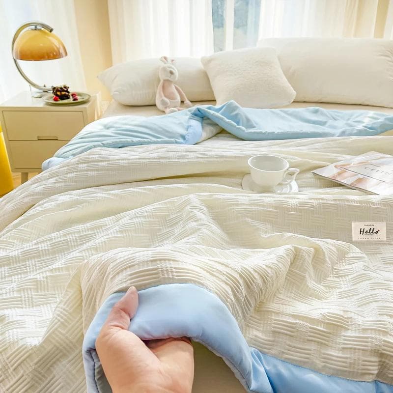 Soybean fiber summer cool quilt single person thin summer quilt air-conditioned quilt machine washable summer double dormitory 1.1x1.5m