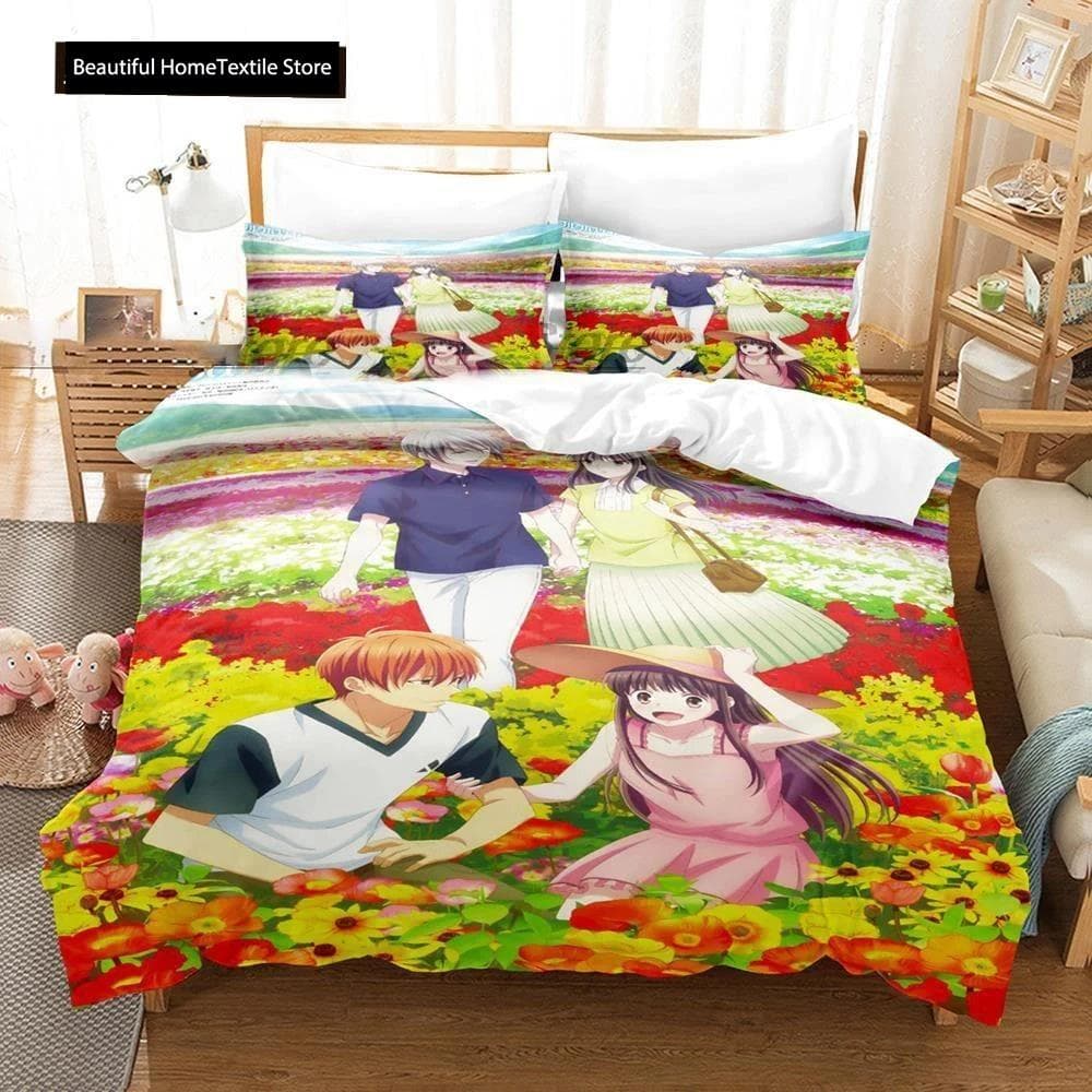 Anime Fruits Basket Bedding Set Duvet Cover Bedroom Comforter Covers Single Twin King Size Quilt Cover Home Textile 70x133cm 2pcs