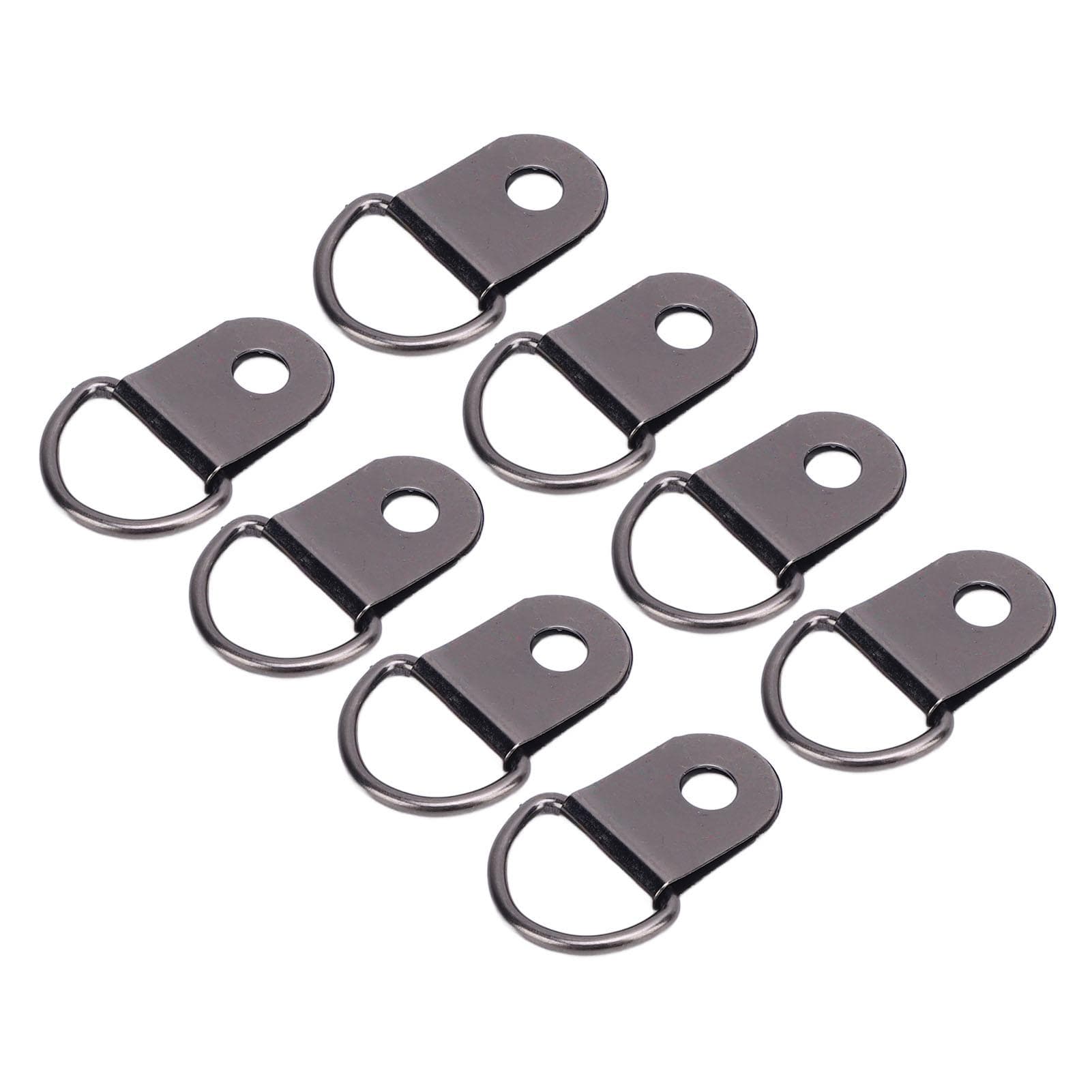 50 Set Shoe Boot Lace Hooks with 8mm Iron Rivets Loop D Ring Buckle Metal Repair Accessories Black gray