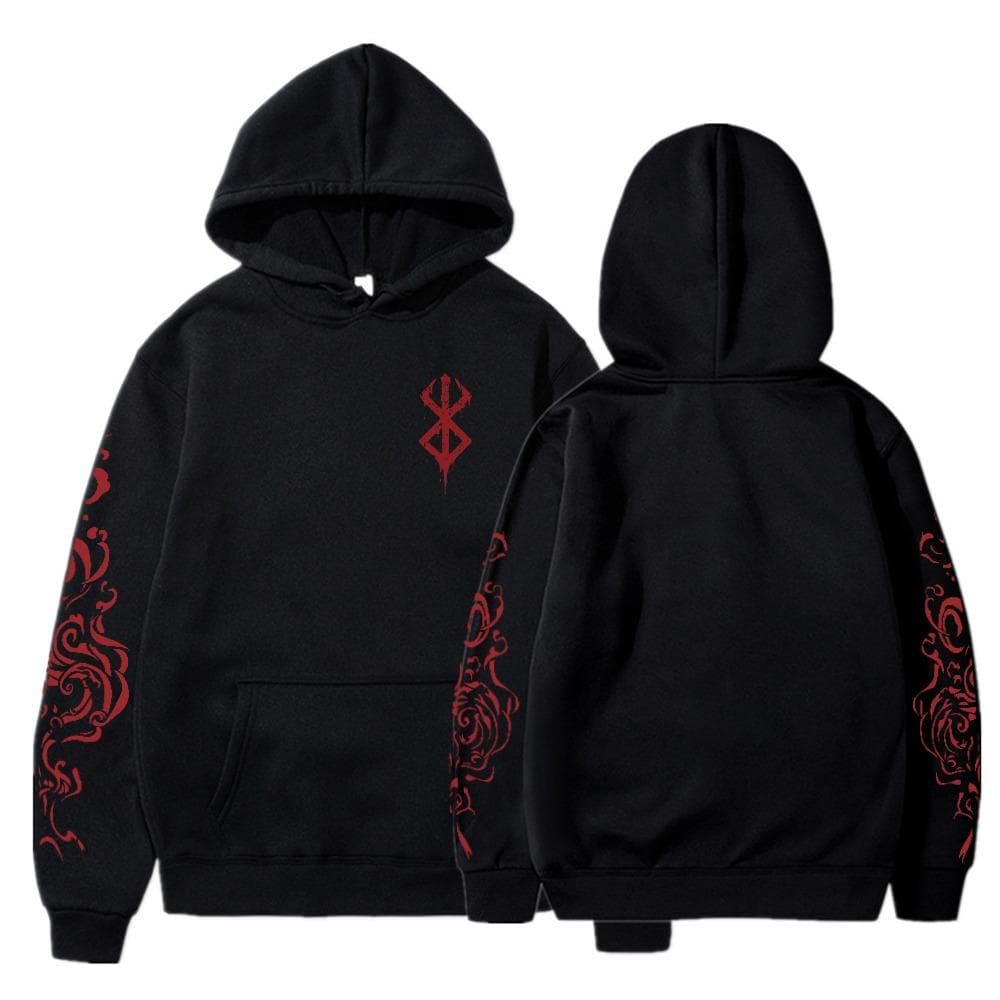Anime Berserk Acid Hoodies Printed Men Women Fashion Long Sleeve Harajuku Goth Clothing Aesthetic Streetwear Sweater Oversized XXL black