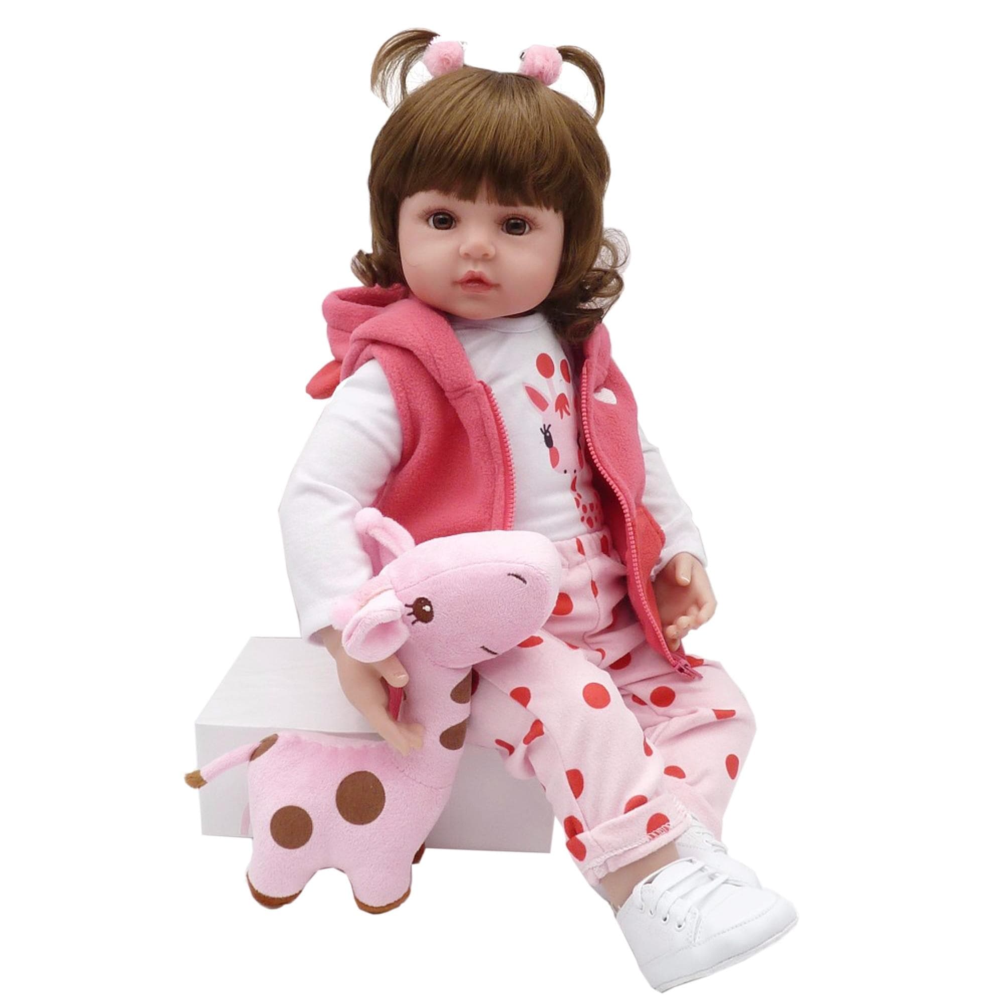 BZDOLL 60cm Soft Silicone Reborn Baby Doll Toys Like Real Bebe Princess Toddler Birthday Gift Fashion Birthday Present Girls Bonecas Blue eyes, 60cm doll blue