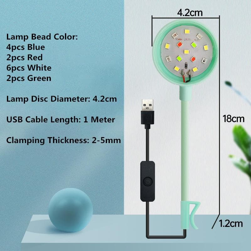 USB Aquarium Light 3W 5V LED Waterproof Fish Tank Lighting Underwater Fish Lamp Aquariums Decor Plant Lamp Mini Fish Tank Light green